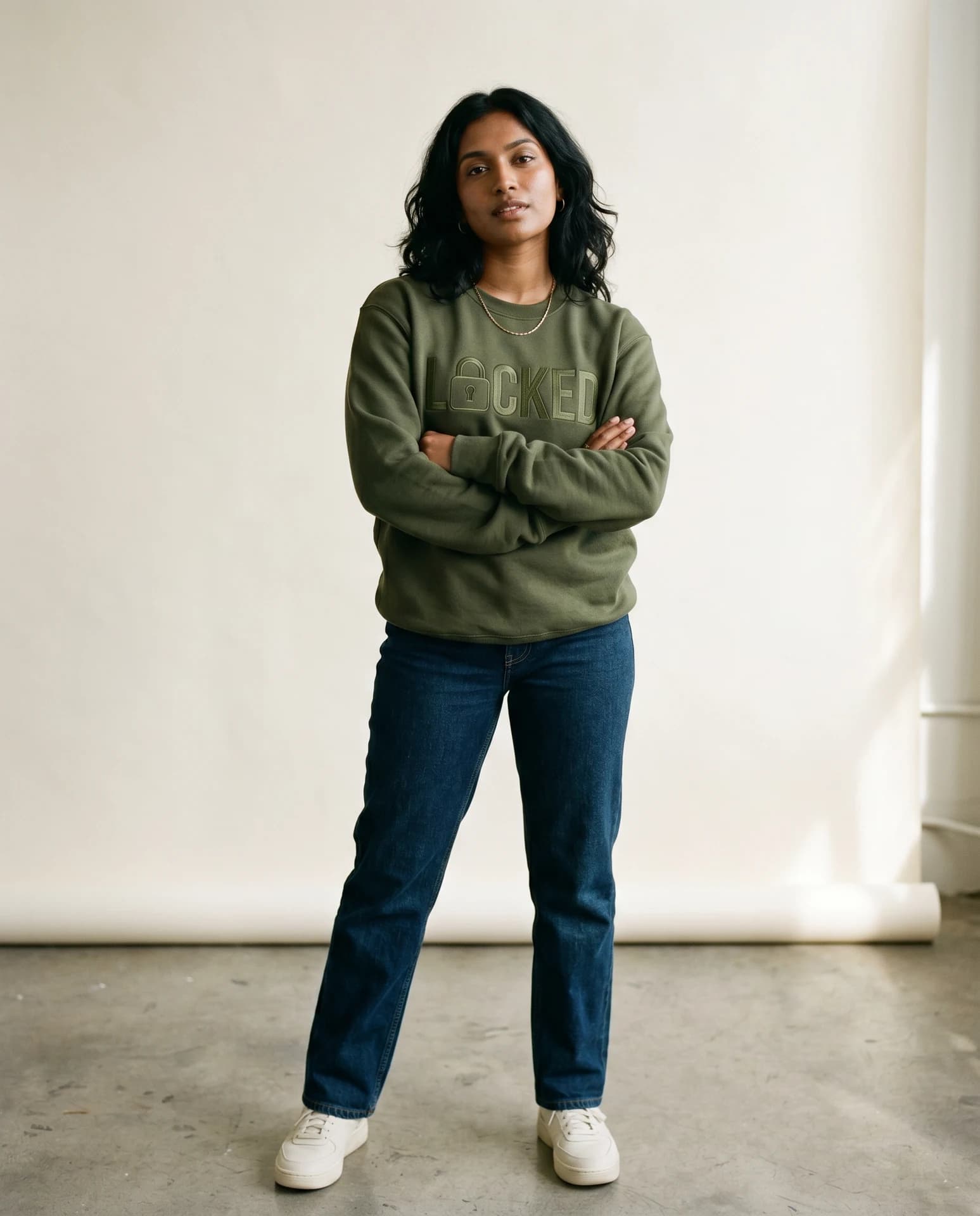 LOCKED Crewneck Sweatshirt — Olive - Image 2