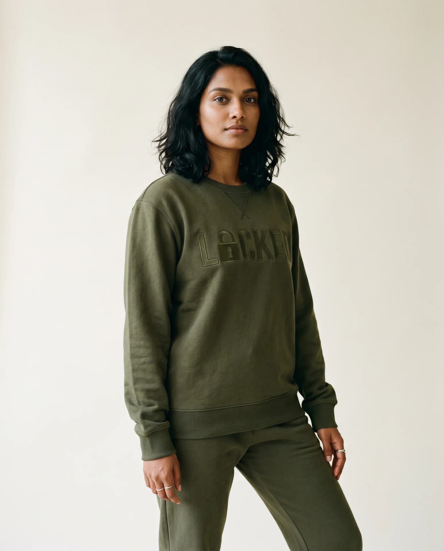 LOCKED Crewneck Sweatshirt — Olive