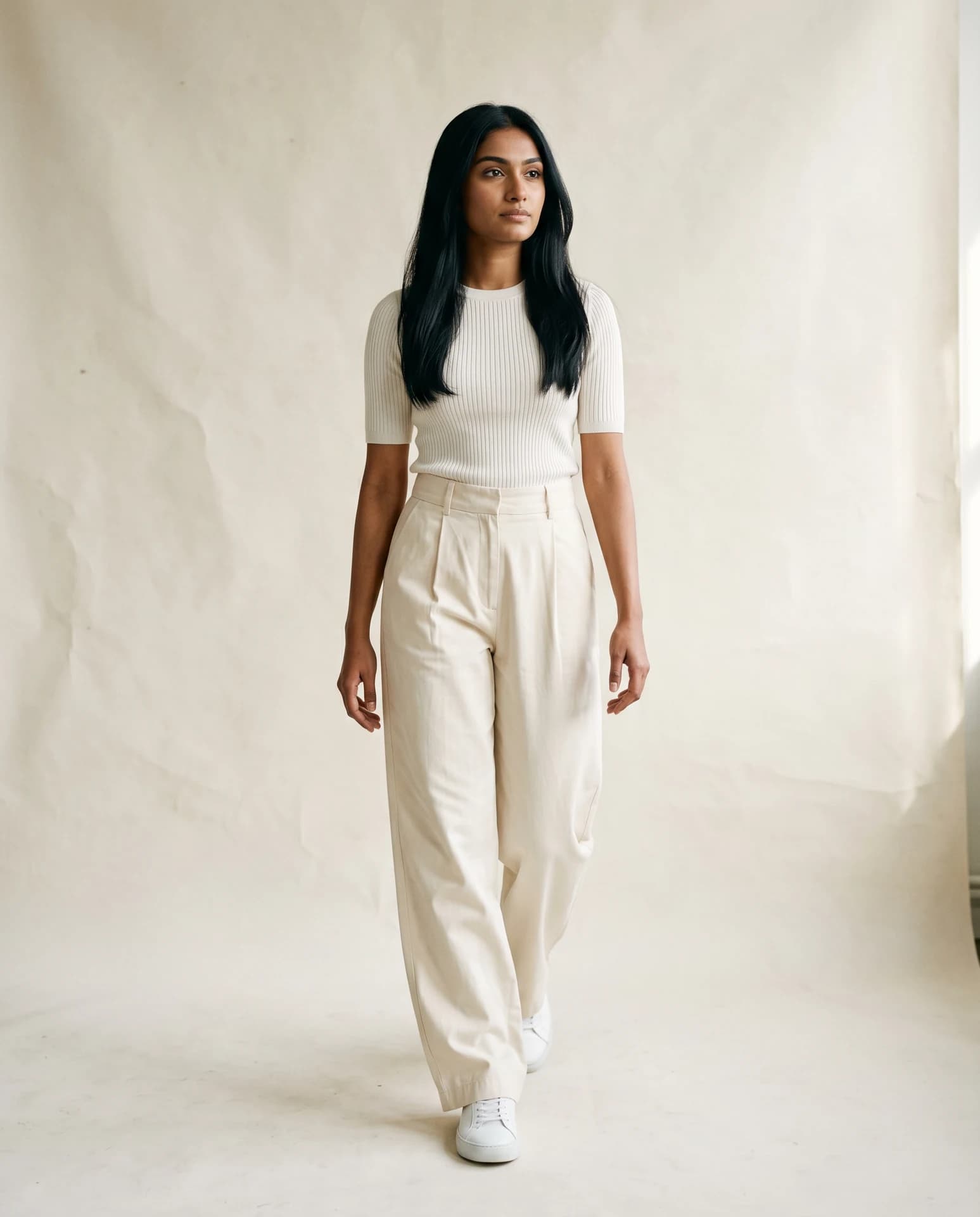 LOCKED Wide-Leg Trousers — Cream - Image 2