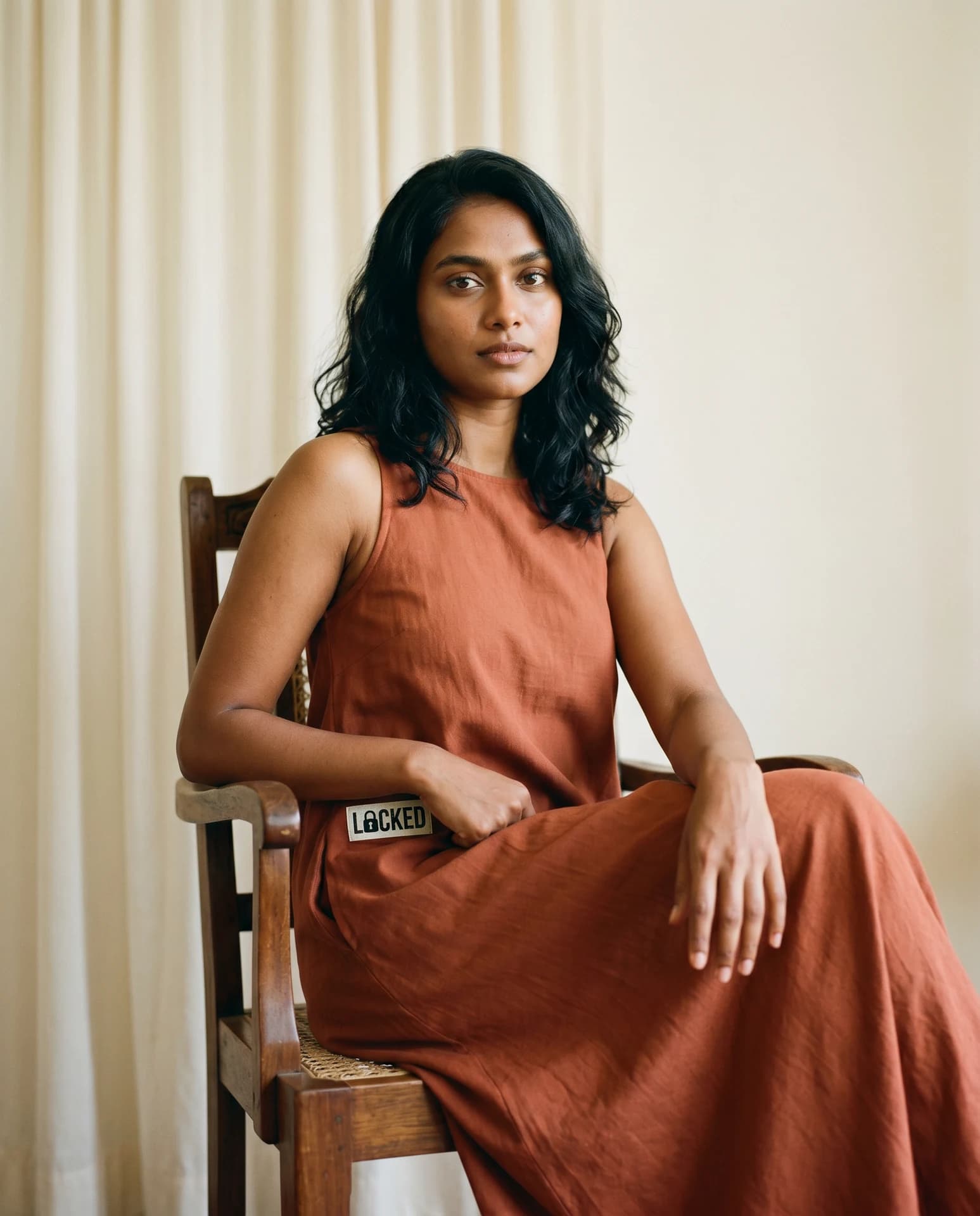 LOCKED Cotton Maxi Dress — Rust - Image 3